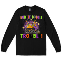 Black kids halloween hubble bubble here comes trouble Long Sleeve Tee - BarkalooDesign