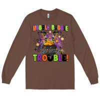 Chestnut kids halloween hubble bubble here comes trouble Long Sleeve Tee - BarkalooDesign