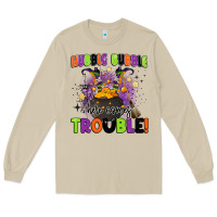 Mushroom kids halloween hubble bubble here comes trouble Long Sleeve Tee - BarkalooDesign