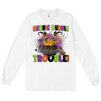 White kids halloween hubble bubble here comes trouble Long Sleeve Tee - BarkalooDesign