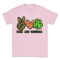 Bubblegum Pink peace love shamrock Classic Tee - FaDigitalArtStudio