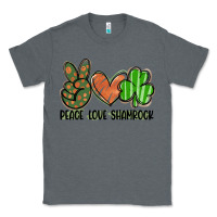 Charcoal Heather peace love shamrock Classic Tee - FaDigitalArtStudio