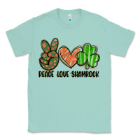 Seafoam peace love shamrock Classic Tee - FaDigitalArtStudio