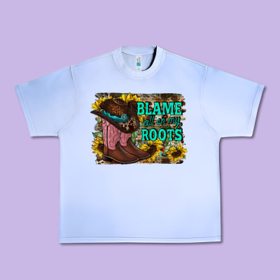 Blame All On My Roots Urban Heavy Tee Designed By Racoondesign
