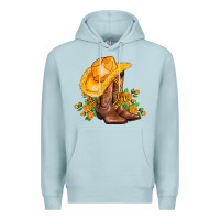 Blue Mist yellow  cowgirl and roses Premium Hoodie - AdoDesignShop