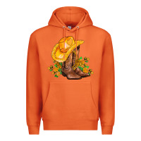Carrot yellow  cowgirl and roses Premium Hoodie - AdoDesignShop