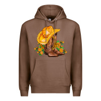 Chestnut yellow  cowgirl and roses Premium Hoodie - AdoDesignShop