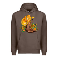 Coffee yellow  cowgirl and roses Premium Hoodie - AdoDesignShop