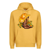 Mustard yellow  cowgirl and roses Premium Hoodie - AdoDesignShop