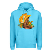 Ocean Blue yellow  cowgirl and roses Premium Hoodie - AdoDesignShop