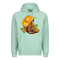 Seafoam yellow  cowgirl and roses Premium Hoodie - AdoDesignShop