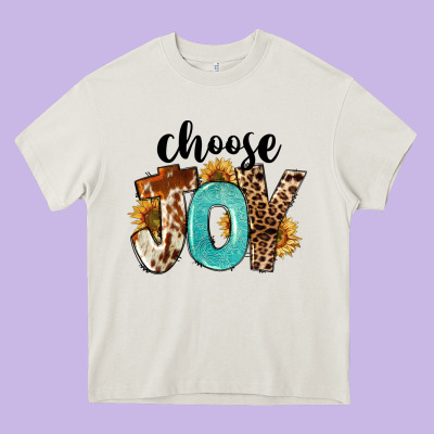 Choose Joy Heavy Core Tee Designed By Fadigitalartstudio