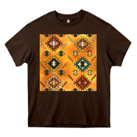 Chocolate Brown native american aztec seamless pattern 4 Heavy Core Tee - BundleAndBundleShop