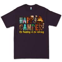 Plum Happy Camper Be Happy Or Go Away Premium Tee - CowhideDigitalArt