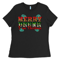 Black Merry Drink I Am Christmas Ladies Tee - Artiststas