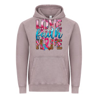 Love Faith Hope With Cancer Ribbon  Ado Vintage Hoodie | Teevron