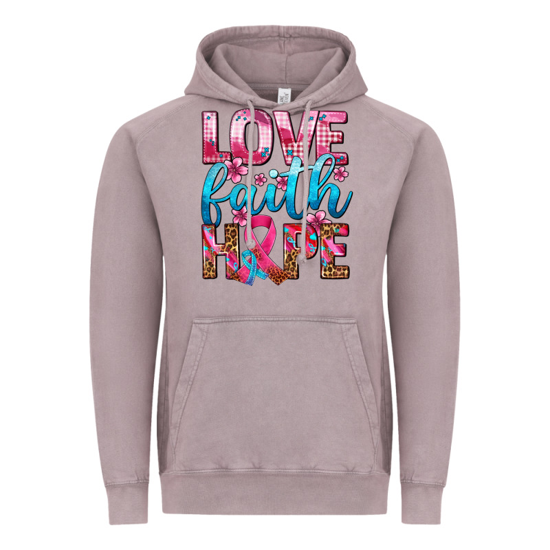 Love Faith Hope With Cancer Ribbon  Ado Vintage Hoodie by AdoDesignShop | Teevron