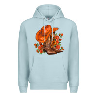 Blue Mist orange  cowgirl  and roses Premium Hoodie - AdoDesignShop