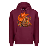 Burgundy orange  cowgirl  and roses Premium Hoodie - AdoDesignShop