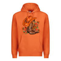 Carrot orange  cowgirl  and roses Premium Hoodie - AdoDesignShop