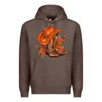 Coffee orange  cowgirl  and roses Premium Hoodie - AdoDesignShop