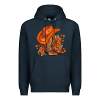 Navy orange  cowgirl  and roses Premium Hoodie - AdoDesignShop
