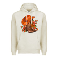 Oatmeal Heather orange  cowgirl  and roses Premium Hoodie - AdoDesignShop