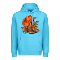 Ocean Blue orange  cowgirl  and roses Premium Hoodie - AdoDesignShop