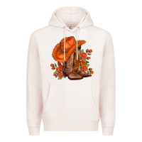 Pale Pink orange  cowgirl  and roses Premium Hoodie - AdoDesignShop