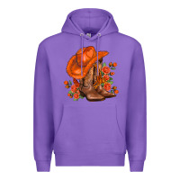 Purple orange  cowgirl  and roses Premium Hoodie - AdoDesignShop