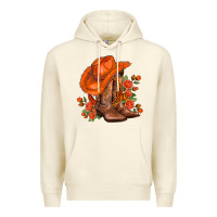 Sandshell orange  cowgirl  and roses Premium Hoodie - AdoDesignShop