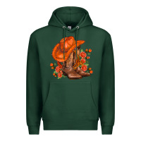Sports Green orange  cowgirl  and roses Premium Hoodie - AdoDesignShop