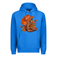 True Royal orange  cowgirl  and roses Premium Hoodie - AdoDesignShop