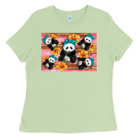 Matcha Baby panda flowers Ladies Tee - Artiststas