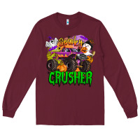 Burgundy spooky crusher monster truck Long Sleeve Tee - BarkalooDesign