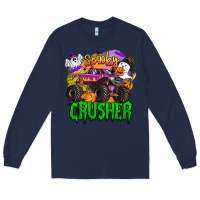 Navy spooky crusher monster truck Long Sleeve Tee - BarkalooDesign