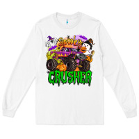 White spooky crusher monster truck Long Sleeve Tee - BarkalooDesign