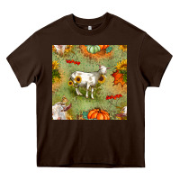 Chocolate Brown fall goats seamless pattern Heavy Core Tee - BundleAndBundleShop