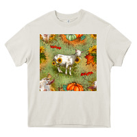 Cream fall goats seamless pattern Heavy Core Tee - BundleAndBundleShop