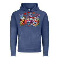 Vintage Denim christmas stitch coffee cups Vintage Hoodie - AdoDesignShop