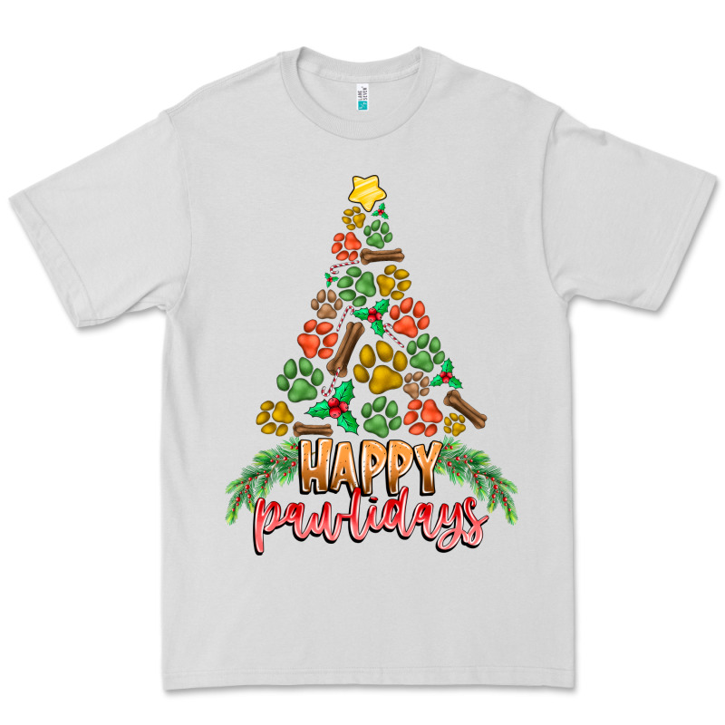 Paw Print Christmas Tree Premium Tee by CowhideDigitalArt | Teevron