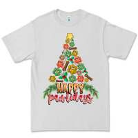 Dove Grey paw print christmas tree Premium Tee - CowhideDigitalArt