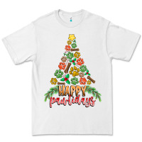 White paw print christmas tree Premium Tee - CowhideDigitalArt