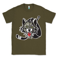 Army Green chicago wolves Classic Tee - DesigneFamous