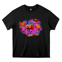 Black halloween pumpkin patch  4 Heavy Core Tee - BundleAndBundleShop
