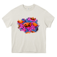Cream halloween pumpkin patch  4 Heavy Core Tee - BundleAndBundleShop