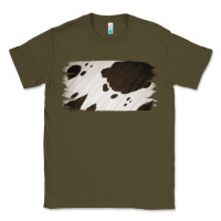 Army Green Cowhide Black and White Brush Strokes Background Classic Tee - Jasminsmagicworld
