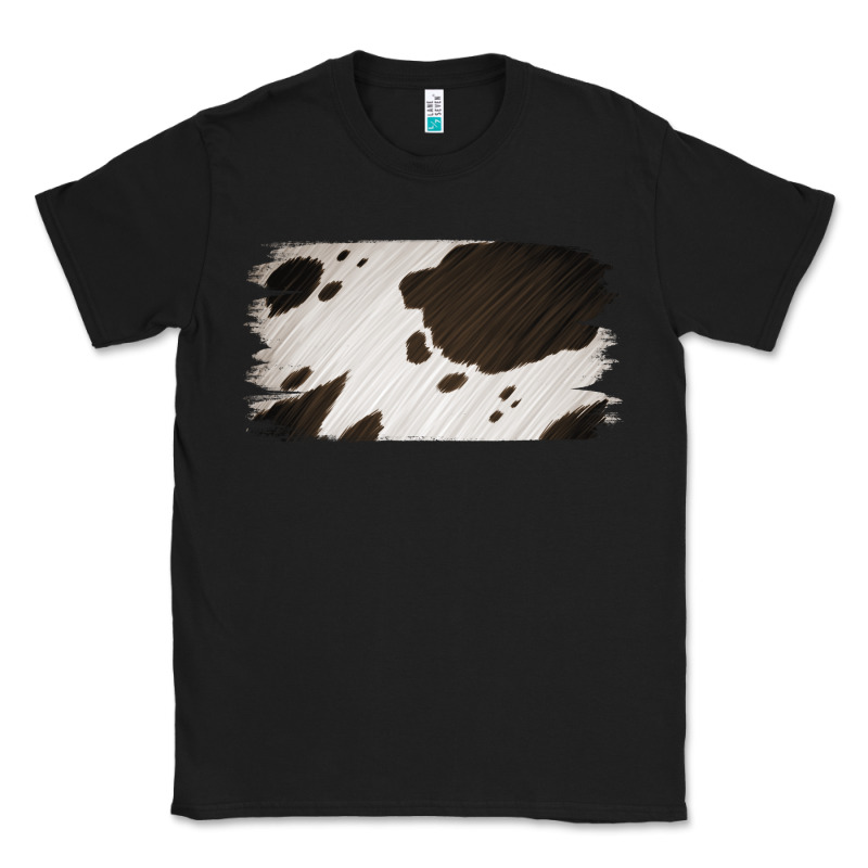 Cowhide Black And White Brush Strokes Background Classic Tee by Jasminsmagicworld | Teevron