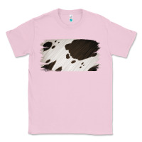 Bubblegum Pink Cowhide Black and White Brush Strokes Background Classic Tee - Jasminsmagicworld