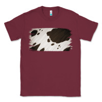 Burgundy Cowhide Black and White Brush Strokes Background Classic Tee - Jasminsmagicworld